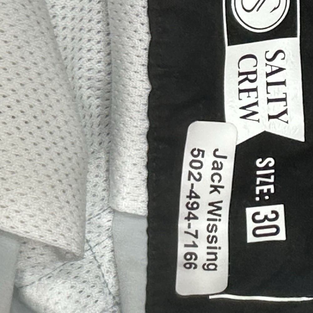 Salty Crew Board Shorts Mens Size 30 Inseam 9" Trunks Fish Pockets Swim Logo - Picture 7 of 8